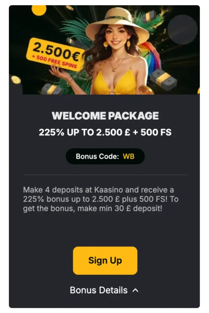 kaasino Welcome Bonus