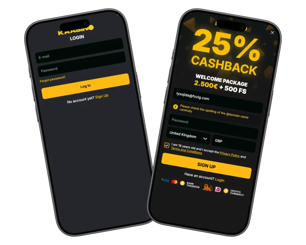 kaasino casino application