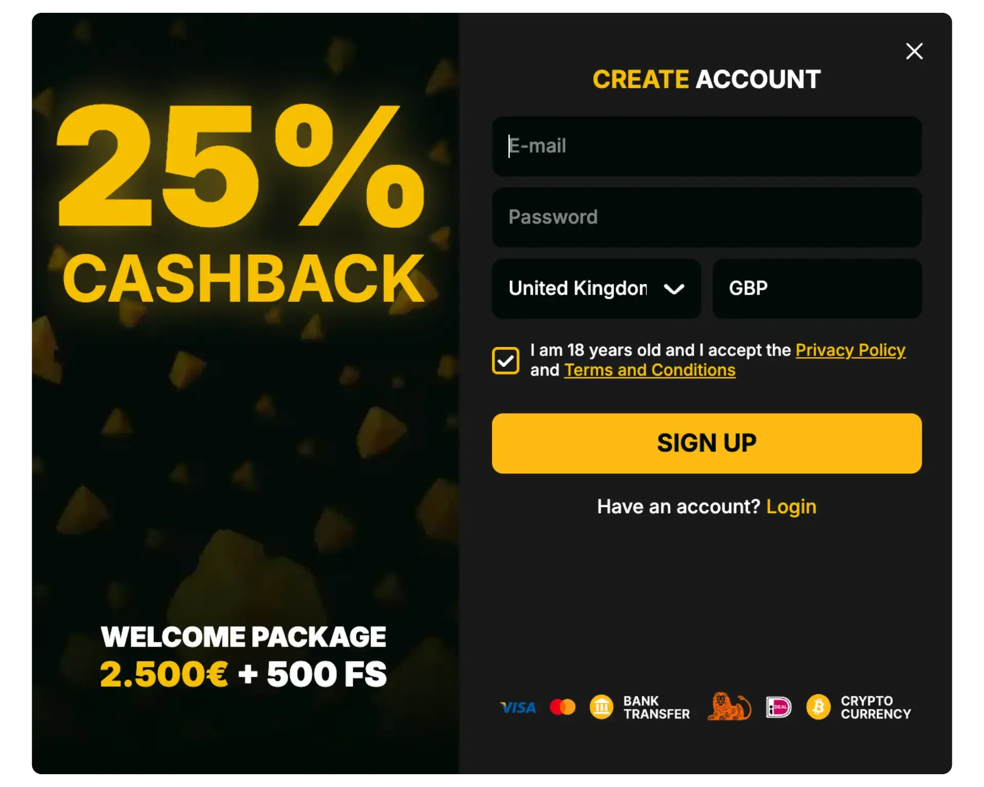 Kaasino registration interface
